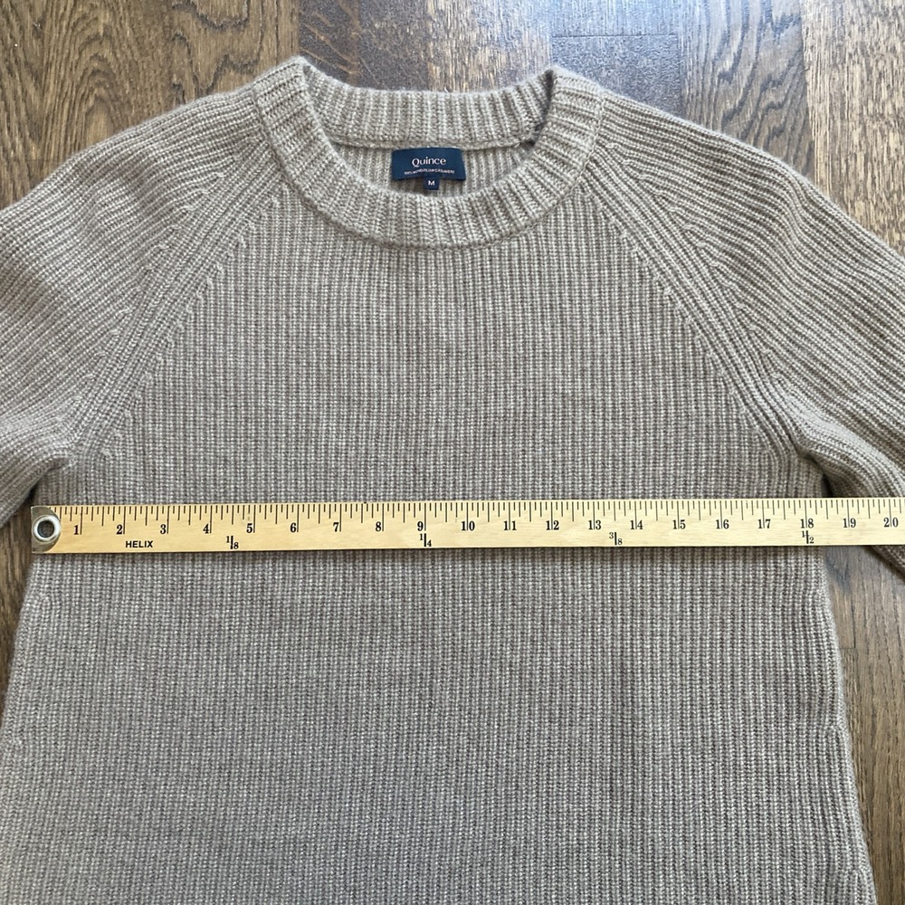 Quince 100% Mongolian Cashmere Fisherman Sweater Crew Neck Medium Teak - Picture 5 of 7